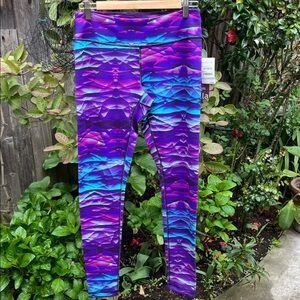 Zella Purple and Blue Patterned Leggings